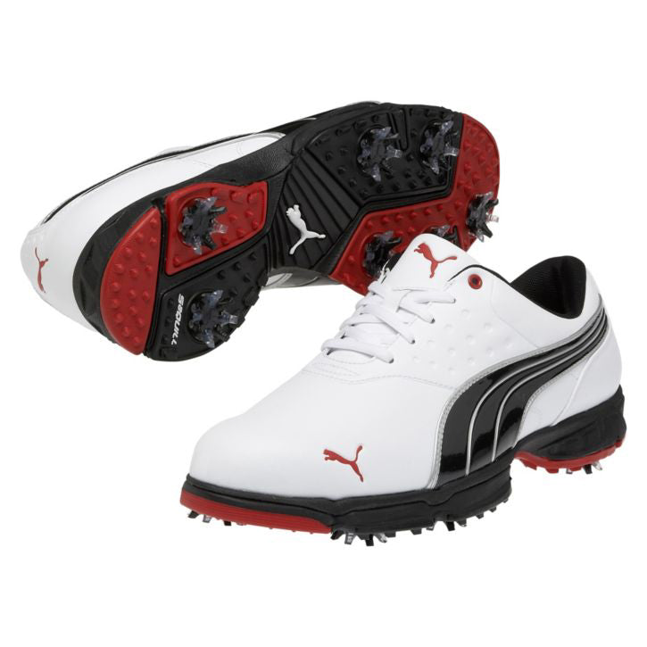 Puma Amp Sport Golf Shoes - Mens White/Black/Red