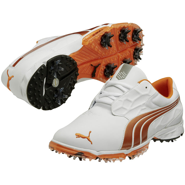 Puma Biofusion Lite Golf Shoes - Mens Wide White/Orange