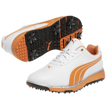 Puma Faas Trac Golf Shoes - Mens Wide White/Orange