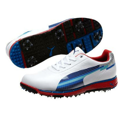 Puma Faas Trac evoSpeed Golf Shoes - Mens White/Limoges/Red