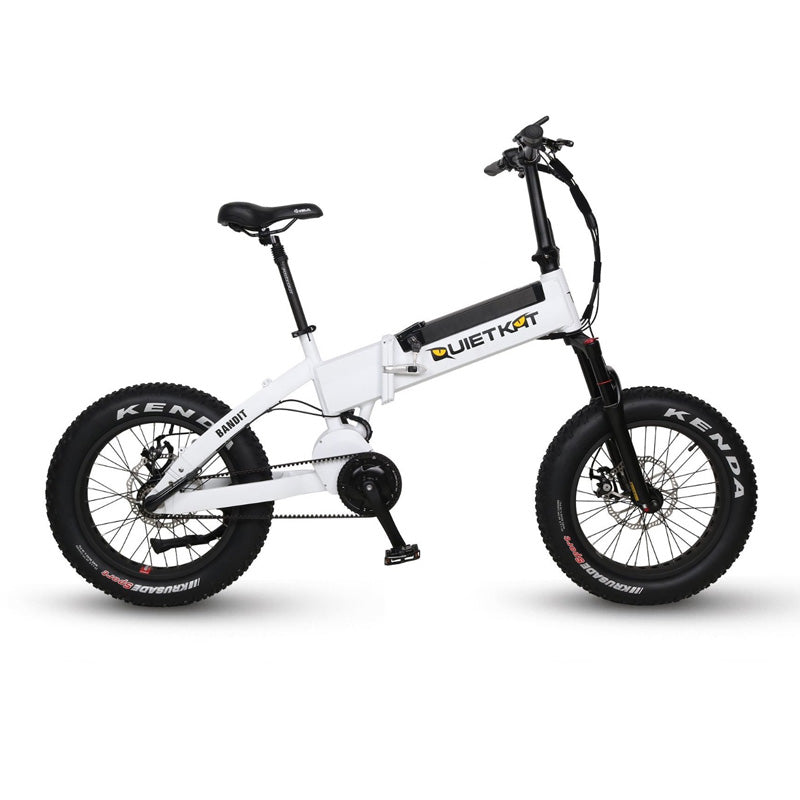 QuietKat FatKat Bandit Folding Electric Fat Tire Bicycle - QKF750 - White