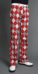 Loudmouth Golf Pants - Red & Gray