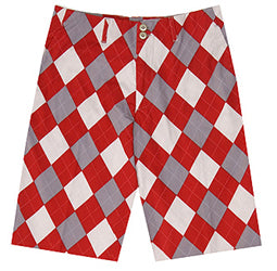 Loudmouth Golf Shorts - Red & Gray