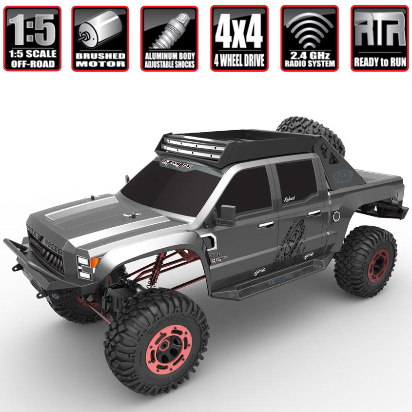 Redcat Racing Clawback 1/5 Scale Rock Crawler RC Monster Truck RTR - Gunmetal