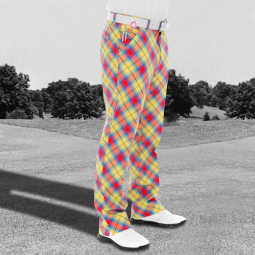 Royal & Awesome Mens Golf Pants - Plaid Awesome Tartan