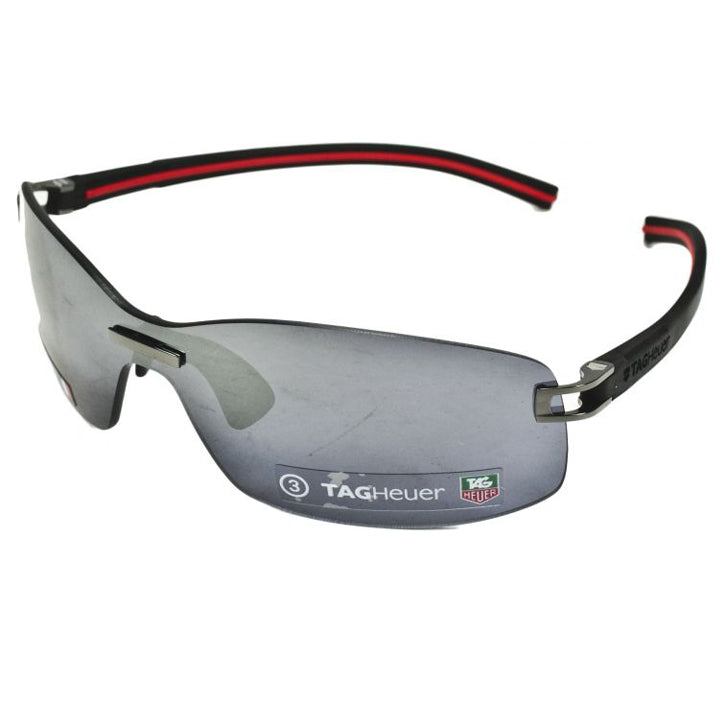 Tag Heuer Track S Sunglasses - Black/Red Frame/Polarized Grey Lens