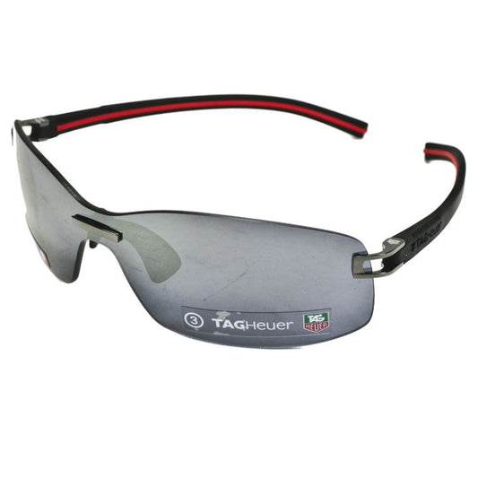 Tag Heuer Track S Sunglasses - Black/Red Frame/Polarized Grey Lens