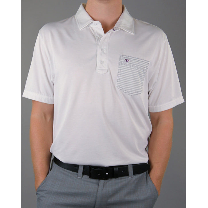 Travis Mathew Rosawesome Golf Shirt - White Purple