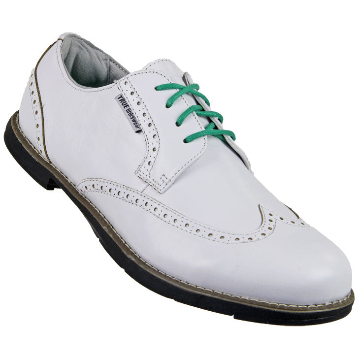 True Linkswear True Gent WingTip Golf Shoes - White/Black