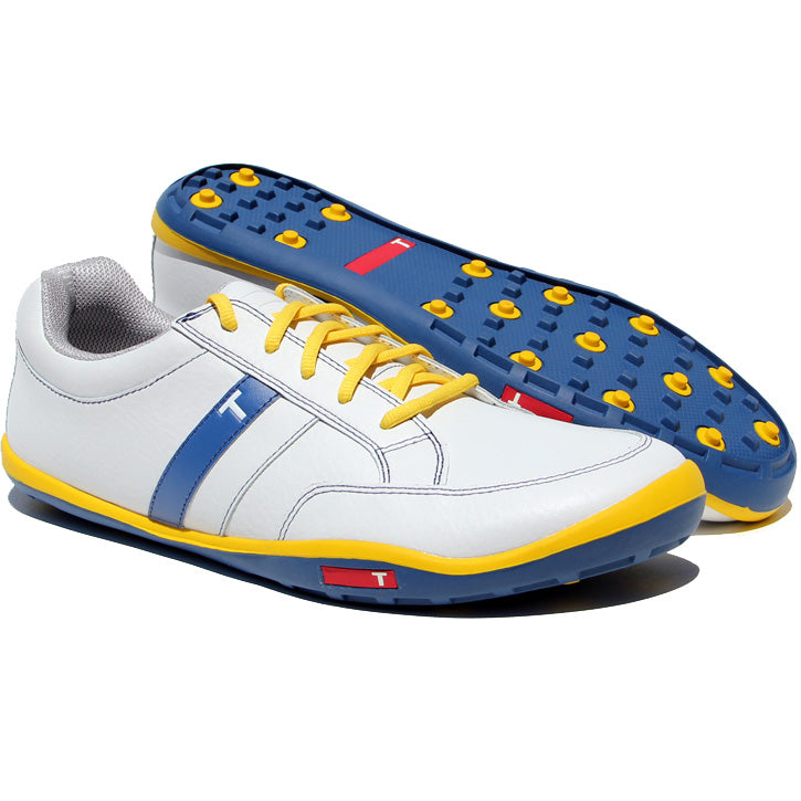 True Linkswear True phx Golf Shoes - Limited Edition - White/Blue/Yellow