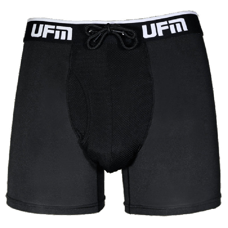 Underwear For Men - Polyester Adjustable Max Support Boxer Briefs - Black