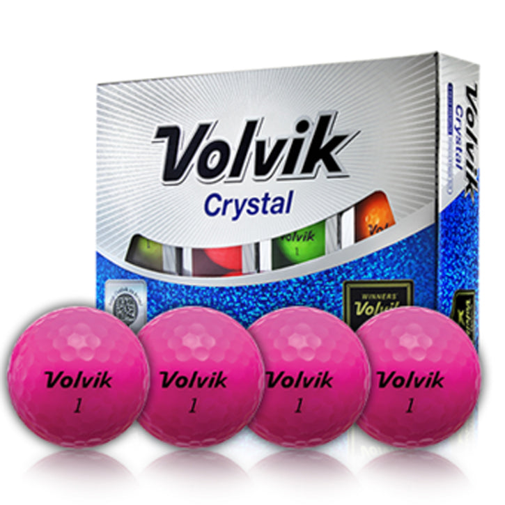 Volvik Crystal 3 Piece Golf Balls - Pink (1 Dozen)