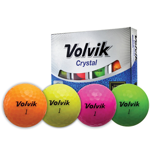 Volvik Crystal 3 Piece Golf Balls - Rainbow (1 Dozen)