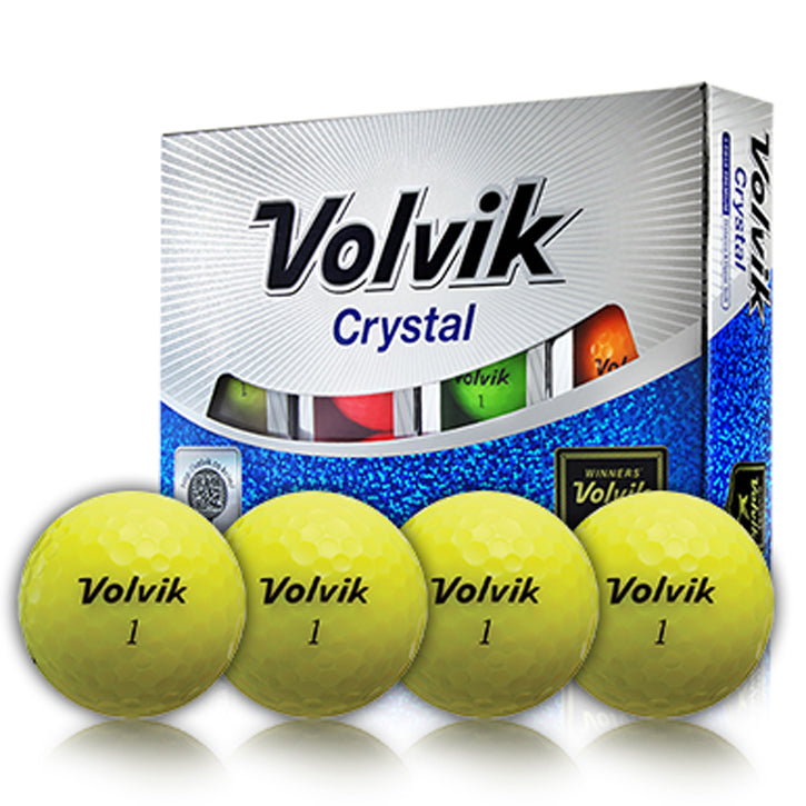 Volvik Crystal 3 Piece Golf Balls - Yellow (1 Dozen)