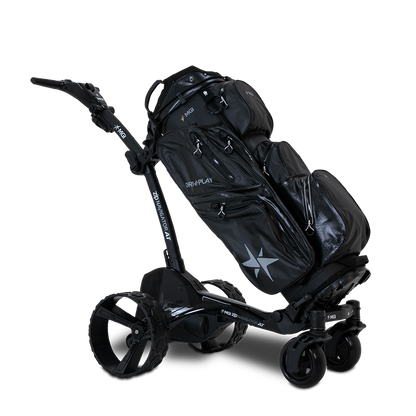 MGI Zip Navigator AT All-Terrain Remote Electric Golf Cart with golf bag