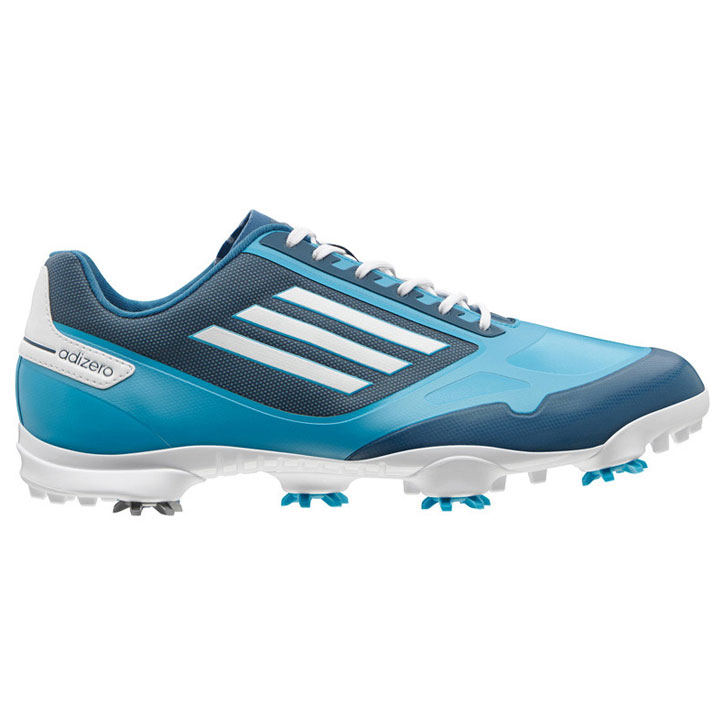 Adidas Adizero One Golf Shoes - Mens Wide Solar Blue/White/Blue at
