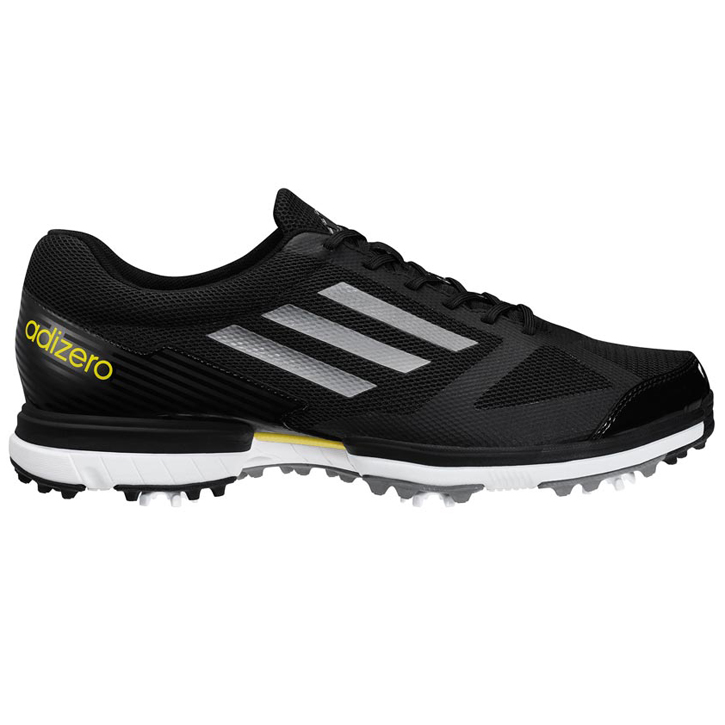 black and yellow golf shoes