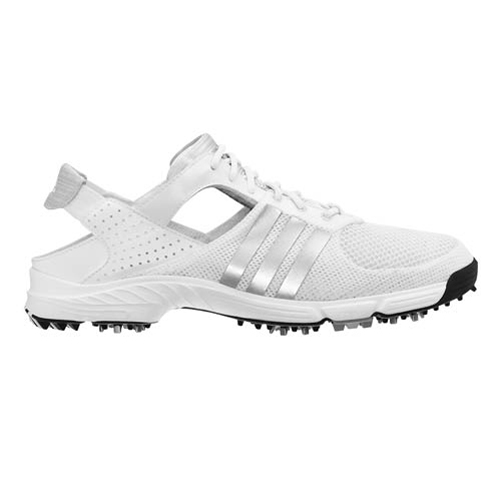 Adidas 2012 Climacool Slingback Womens Golf Shoes - White/Metallic Silver  at InTheHoleGolf.com
