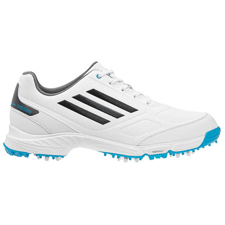 Adidas Adizero Golf Shoes - Junior White/Carbon/Blue at InTheHoleGolf.com