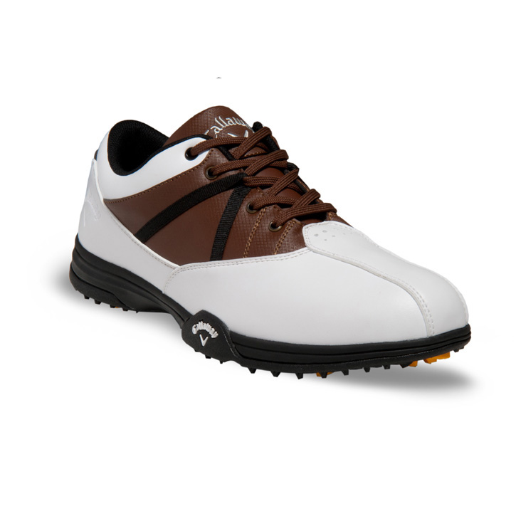 2014 Callaway Chev Comfort Golf Shoes Mens White Brown at InTheHoleGolf