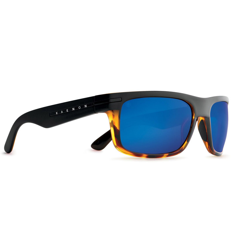 Kaenon Burnet Polarized Sunglasses Matte Black Tortoise Pacific Blue Mirror At