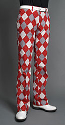 Loudmouth Golf Pants Red Gray | GolfClerk.com