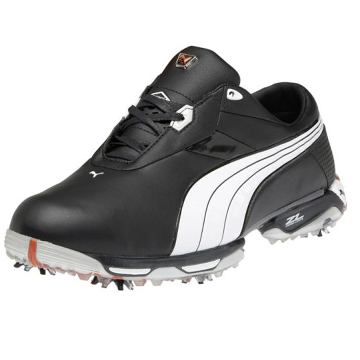Puma Zero Limits Golf Shoes - Mens Black/White/Cherry Tomato at ...