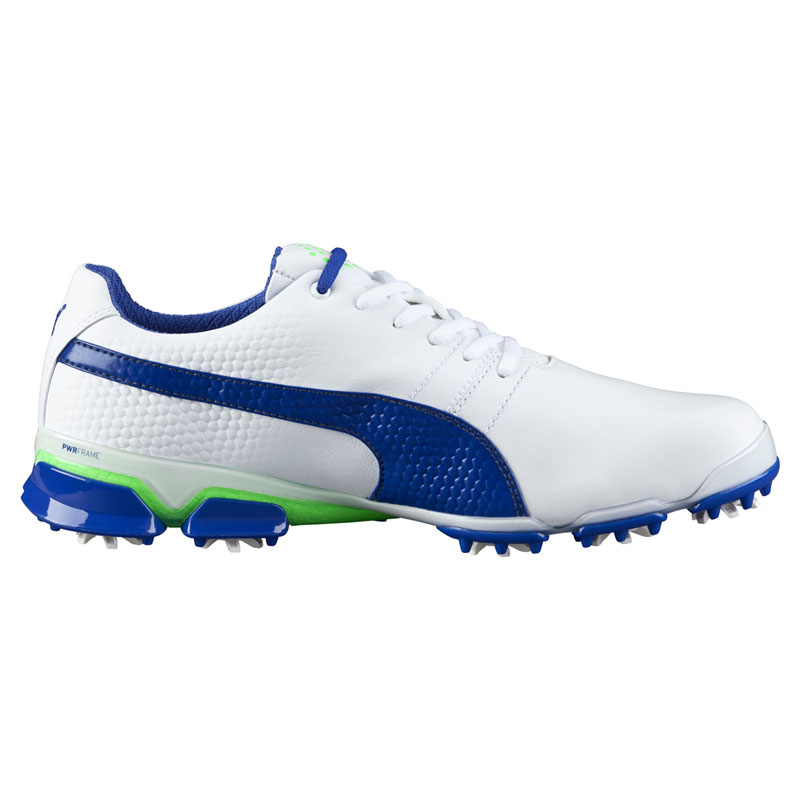 Puma Titan Tour Ignite Golf Shoes - White/Blue/Green Gecko at