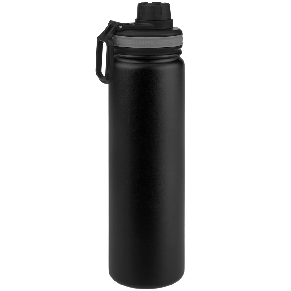 22oz BpA Free Sports Bottle Top Handle W/ Straw Black